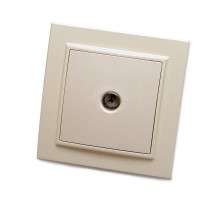 PST00-9008-02 Розетка телевизионная 1-местная, 75 Ом, 5-862МГц, серия Эрна, слоновая кость  39234  STEKKER