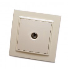 PST00-9008-02 Розетка телевизионная 1-местная, 75 Ом, 5-862МГц, серия Эрна, слоновая кость  39234  STEKKER