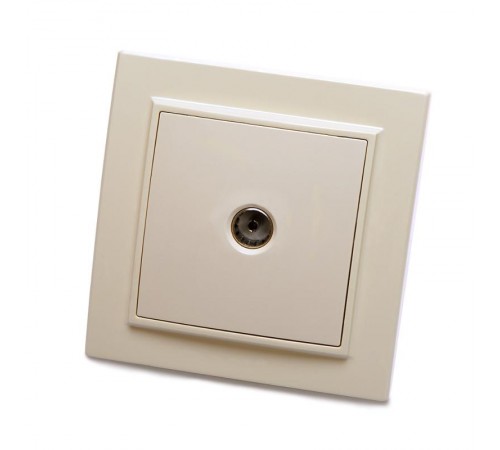 PST00-9008-02 Розетка телевизионная 1-местная, 75 Ом, 5-862МГц, серия Эрна, слоновая кость  39234  STEKKER