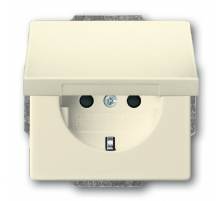 Розетка SCHUKO 16А 250В с крышкой, серия solo/future, цвет savanne/слоновая кость  2018-0-1465   2CKA002018A1465  ABB