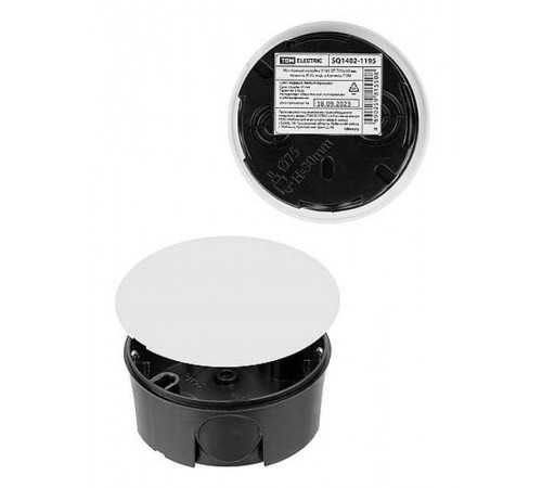 Монтажная коробка У195 СП D75х30 мм, крышка, IP20, инд. штрихкод   SQ1402-1195  TDM