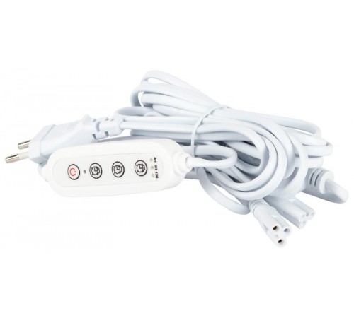 Разветвитель сетевой для линейных светильников  Разветвитель 4х IEC C7 3pin 2m+timer на 4 точки с таймером 4, 8, 12H  Б0066947  ЭРА