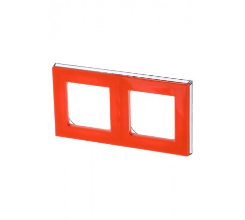 ABB Levit Оранжевый / дымчатый чёрный Рамка 2-ая  3901H-A05020 66W  2CHH015020A6066  ABB