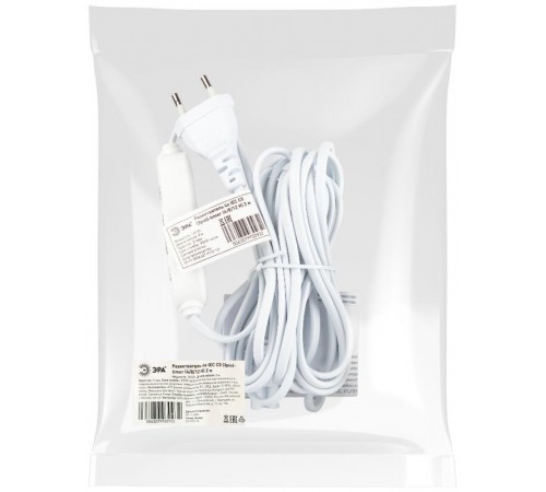 Разветвитель сетевой для линейных светильников  Разветвитель 4х IEC C7 3pin 2m+timer на 4 точки с таймером 4, 8, 12H  Б0066947  ЭРА