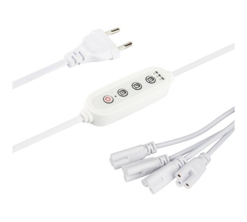 Разветвитель сетевой для линейных светильников  Разветвитель 4х IEC C7 3pin 2m+timer на 4 точки с таймером 4, 8, 12H  Б0066947  ЭРА