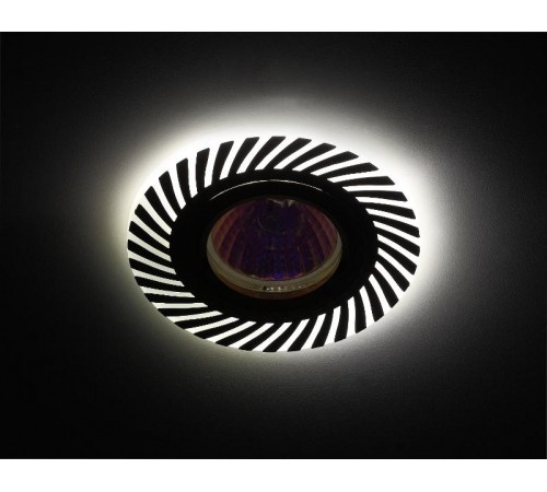 Светильник точечный встраиваемый DK LD39 WH/GD декор cо светодиодной подсветкой MR16, белый/золото  Б0037377  ЭРА