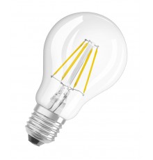 Лампа светодиодная филаментная LED STAR Classic A, прозрачная колба, Е27 LEDSCLA40 4W/827 230V FIL E27 FS1  4058075055292  Osram