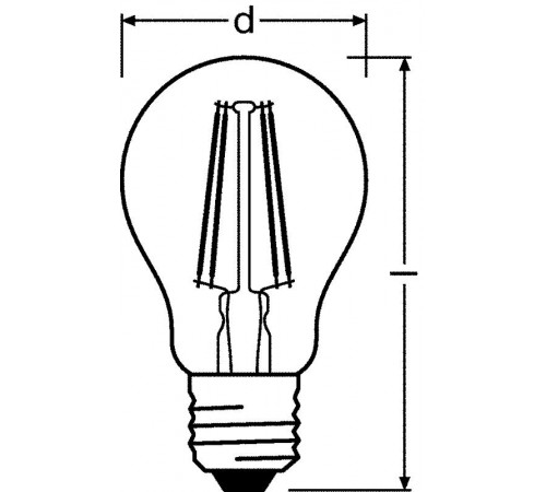 Лампа светодиодная филаментная LED STAR Classic A, прозрачная колба, Е27 LEDSCLA40 4W/827 230V FIL E27 FS1  4058075055292  Osram