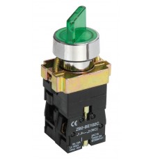 Переключатель LAY5-BK2365 2 положения зеленый   BSW90-BK-2-K06  IEK