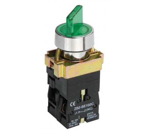 Переключатель LAY5-BK2365 2 положения зеленый   BSW90-BK-2-K06  IEK