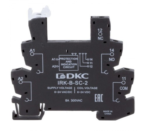 Колодка ультратонкая для реле серии RIS, вх. напр. 6-24V DC, винт. клеммы  IRK-B-SC-1  DKC