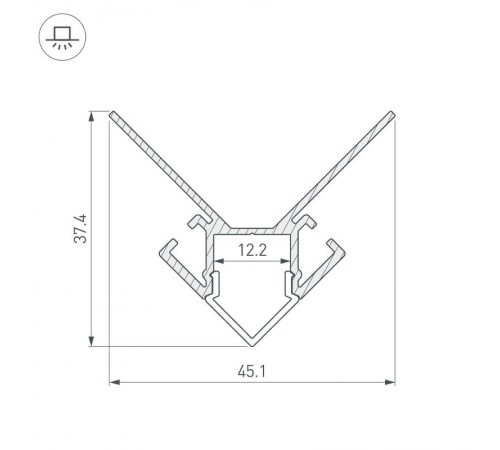 Профиль ARH-DECORE-S12-EXT-2000 ANOD внешний  023889  Arlight