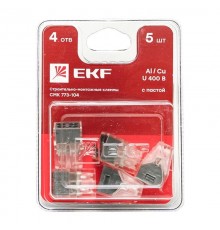 Строительно-монтажная клемма СМК 773-104 4 отверстия 1,0-2,5мм2 блистер (5шт.) PROxima  plc-smk-104b  EKF