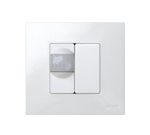 Simon 27 Датчик движения проходной, 500Вт, узкий модуль, S27, белый  27342-34  Simon