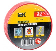 Изолента 0,13х15 мм красная 10 метров IEK  UIZ-13-10-10M-K04  IEK