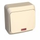 Этюд Кремовый О/У Выключатель 1-клавишный с подсветкой  BA10-005K  SE