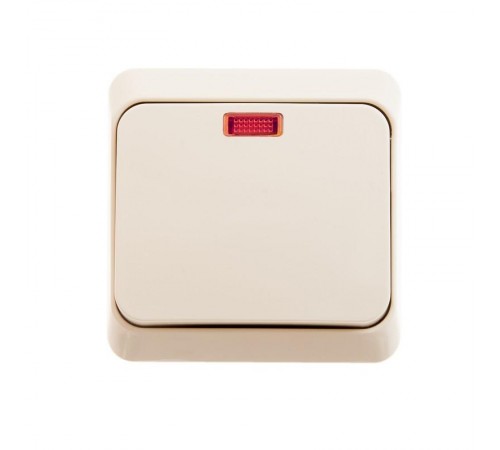 Этюд Кремовый О/У Выключатель 1-клавишный с подсветкой  BA10-005K  SE