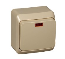 Этюд Кремовый О/У Выключатель 1-клавишный с подсветкой  BA10-005K  SE