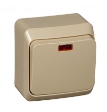 Этюд Кремовый О/У Выключатель 1-клавишный с подсветкой  BA10-005K  SE