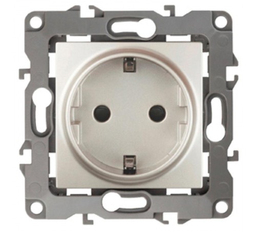 Розетка 12-2001-15 с заземлением, 16АХ-250В, без м.лапок,  перламутр  Б0019310  ЭРА