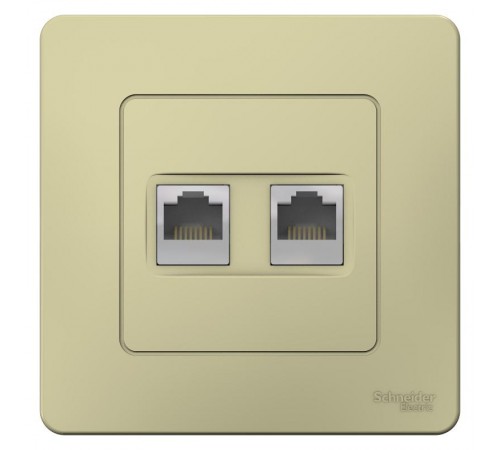 Blanca Бежевый С/У Розетка компьютерная 2-ая RJ45, кат.5E  BLNIS045457  SE