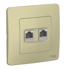 Blanca Бежевый С/У Розетка компьютерная 2-ая RJ45, кат.5E  BLNIS045457  SE