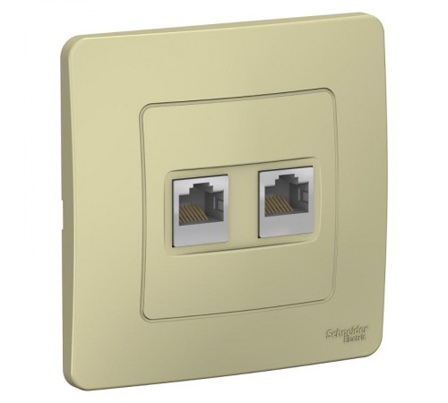 Blanca Бежевый С/У Розетка компьютерная 2-ая RJ45, кат.5E  BLNIS045457  SE