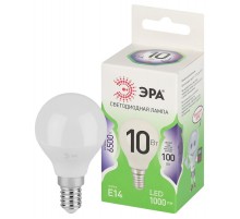 Лампа светодиодная  GREEN LINE LED P45-10W-865-E14 GL E14 10 Вт шар холодный свет  Б0067033  ЭРА