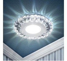 Светильник точечный встраиваемый DK LED 16 SL/WH LED круглый "белая подсветка" 3+3W прозрачный/белый  Б0036497  ЭРА