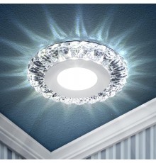 Светильник точечный встраиваемый DK LED 16 SL/WH LED круглый "белая подсветка" 3+3W прозрачный/белый  Б0036497  ЭРА