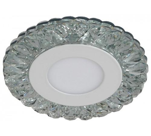 Светильник точечный встраиваемый DK LED 16 SL/WH LED круглый "белая подсветка" 3+3W прозрачный/белый  Б0036497  ЭРА