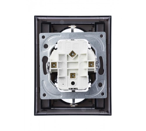 ABB Levit Белый / дымчатый чёрный Розетка 2-ая с з/к со шторками 16А  5522H-C03457 62W  2CHH223457C6062  ABB