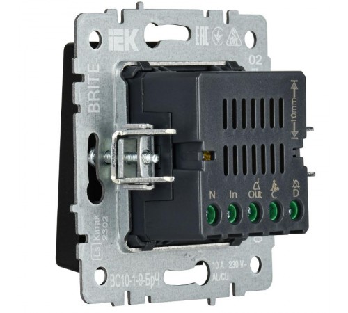 BRITE Кнопка звонка с инд. отел. 10А ВС10-1-9-БрЧ черн.  BR-V14-2-10-K02  IEK