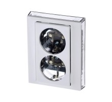 ABB Levit Белый / дымчатый чёрный Розетка 2-ая с з/к со шторками 16А  5522H-C03457 62W  2CHH223457C6062  ABB