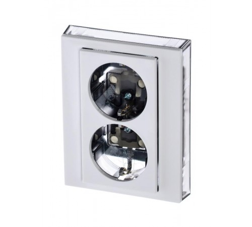 ABB Levit Белый / дымчатый чёрный Розетка 2-ая с з/к со шторками 16А  5522H-C03457 62W  2CHH223457C6062  ABB