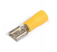 Разъемы плоские изолированные "Мама" 6-6,3 желтые (100 шт/уп)  PR08.10438  Промрукав