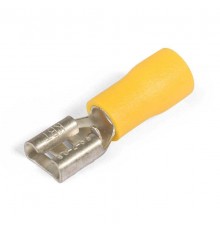 Разъемы плоские изолированные "Мама" 6-6,3 желтые (100 шт/уп)  PR08.10438  Промрукав