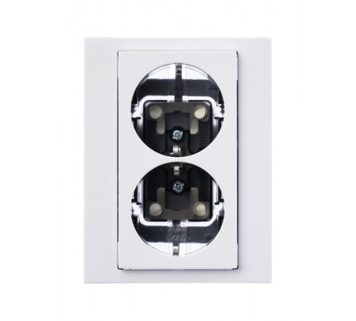 ABB Levit Белый / дымчатый чёрный Розетка 2-ая с з/к со шторками 16А  5522H-C03457 62W  2CHH223457C6062  ABB