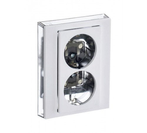 ABB Levit Белый / дымчатый чёрный Розетка 2-ая с з/к со шторками 16А  5522H-C03457 62W  2CHH223457C6062  ABB