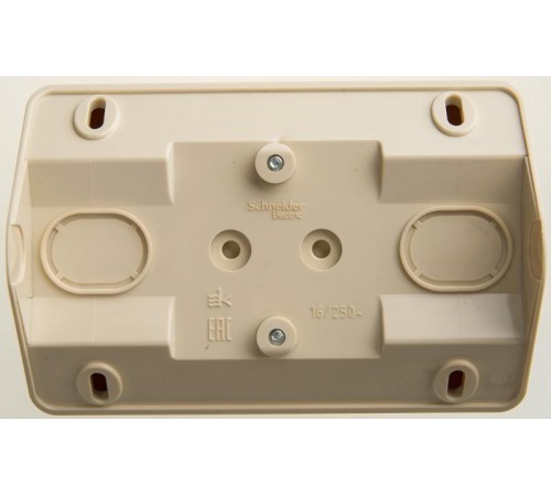 Этюд Кремовый О/У Розетка 2-ая угловая без заземления без шторок 16А 250B  PA16-105K  SE