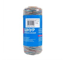 Шнур вязаный ПП 3 мм с серд., универс., цветной, 50 м  140324  Tech-KREP