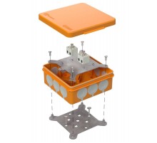 Коробка огнестойкая для о/п двухкомпонентная 60-0303-FR2.5-4 Е15-Е60 (латунь) 100х100х40 IP66 4p, 2.5 мм.кв. 60-0303-FR2.5-4-Е60  Промрукав