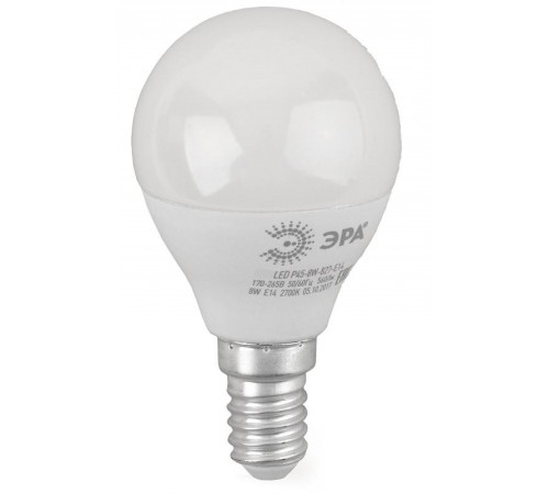 Лампа светодиодная RED LINE LED P45-8W-827-E14 R Е14 / E14 8 Вт шар теплый белый свет  Б0050697  ЭРА