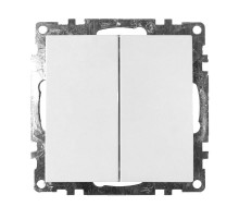 Выключатель электрический 2-клавишный (механизм), серия Катрин, GLS10-7104-01, белый  39300  STEKKER