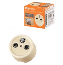 Розетка TV+R+ SAT проходная сл. кость "Болонь"  SQ1820-0358  TDM