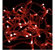 Гирлянда Нить 10м, с эффектом мерцания, прозрачный ПВХ, 24В, цвет Красный  305-252  NEON-NIGHT
