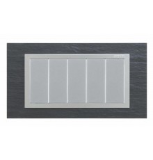 Simon 82 Рамка декоративная, (+суппорт), 8 узких (4 широких) модулей, S82C, Камень, сланец-алюминий  82987-63  Simon