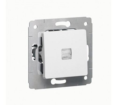 Cariva Белый Переключатель 1-клавишный с подсветкой  773626  Legrand