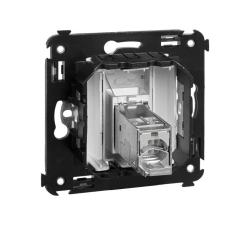 Компьютерная розетка RJ-45 в стену, кат.6 одинарная экранированная,"Avanti","Закаленная сталь"  4404393  DKC