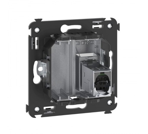 Компьютерная розетка RJ-45 в стену, кат.6 одинарная экранированная,"Avanti","Закаленная сталь"  4404393  DKC